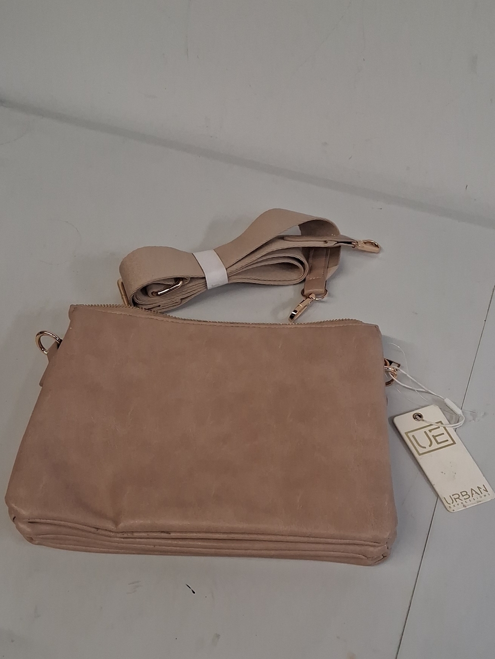 NWT Urban Expressions Taupe Ferris Crossbody Bag